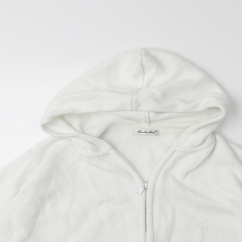 Bershka Womens White  Knit Cardigan Jumper Size 22