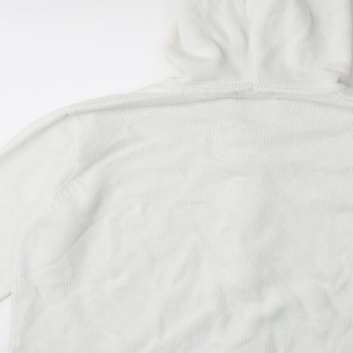 Bershka Womens White  Knit Cardigan Jumper Size 22