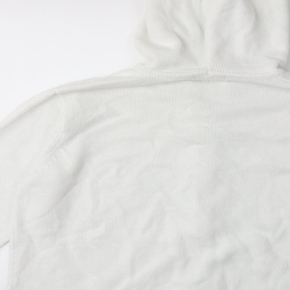 Bershka Womens White  Knit Cardigan Jumper Size 22