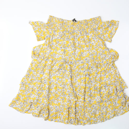 F&F Womens Yellow Floral  Shift  Size 12