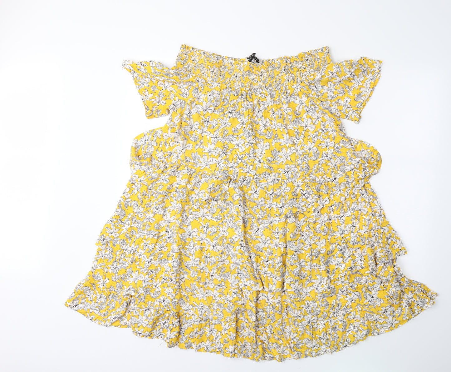 F&F Womens Yellow Floral  Shift  Size 12