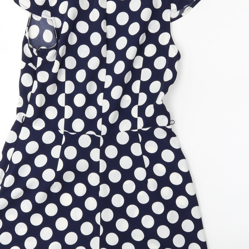 Oasis Womens Blue Polka Dot  Playsuit One-Piece Size 10