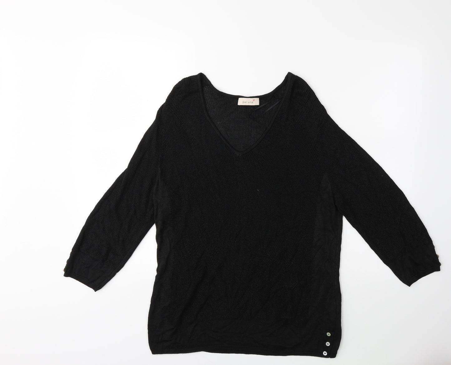 Per Una Womens Black  Knit Pullover Jumper Size 16