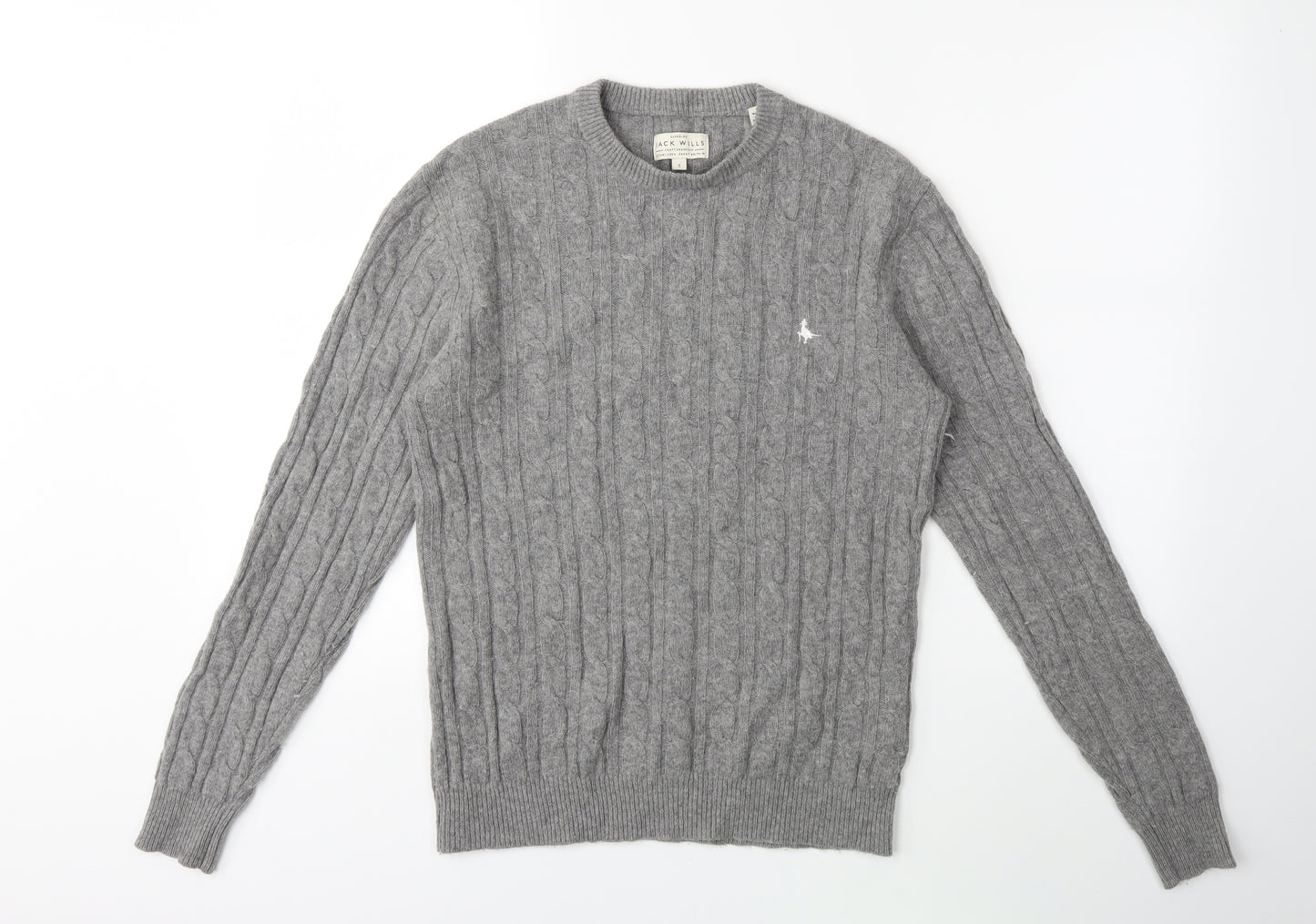 Jack Wills Mens Grey  Knit Pullover Jumper Size S
