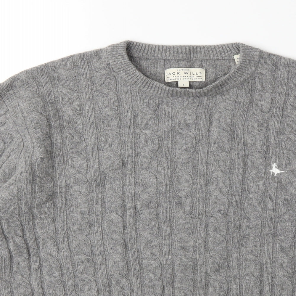Jack Wills Mens Grey  Knit Pullover Jumper Size S