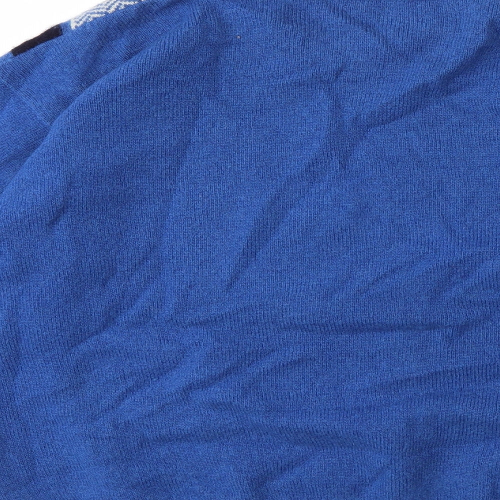 Pringles Mens Blue Striped Knit Pullover Jumper Size XS