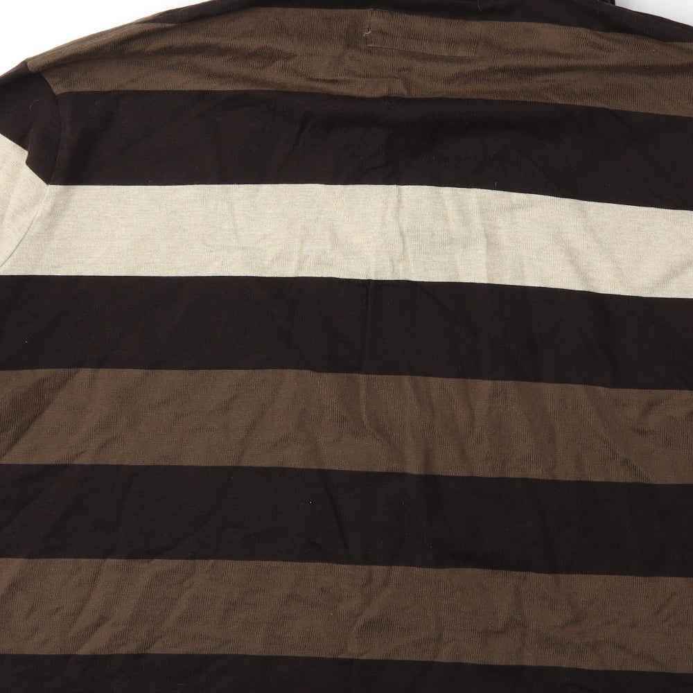 Marks and Spencer Mens Brown Striped   Polo Size L