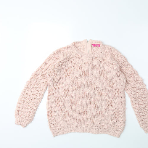 Young Dimension Boys Pink  Knit Pullover Jumper Size 12-13 Years