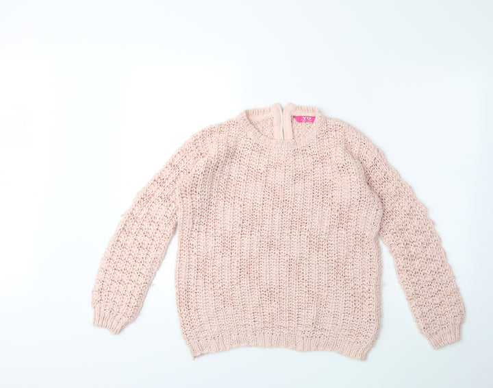Young Dimension Boys Pink Knit Pullover Jumper Size 12-13 Years
