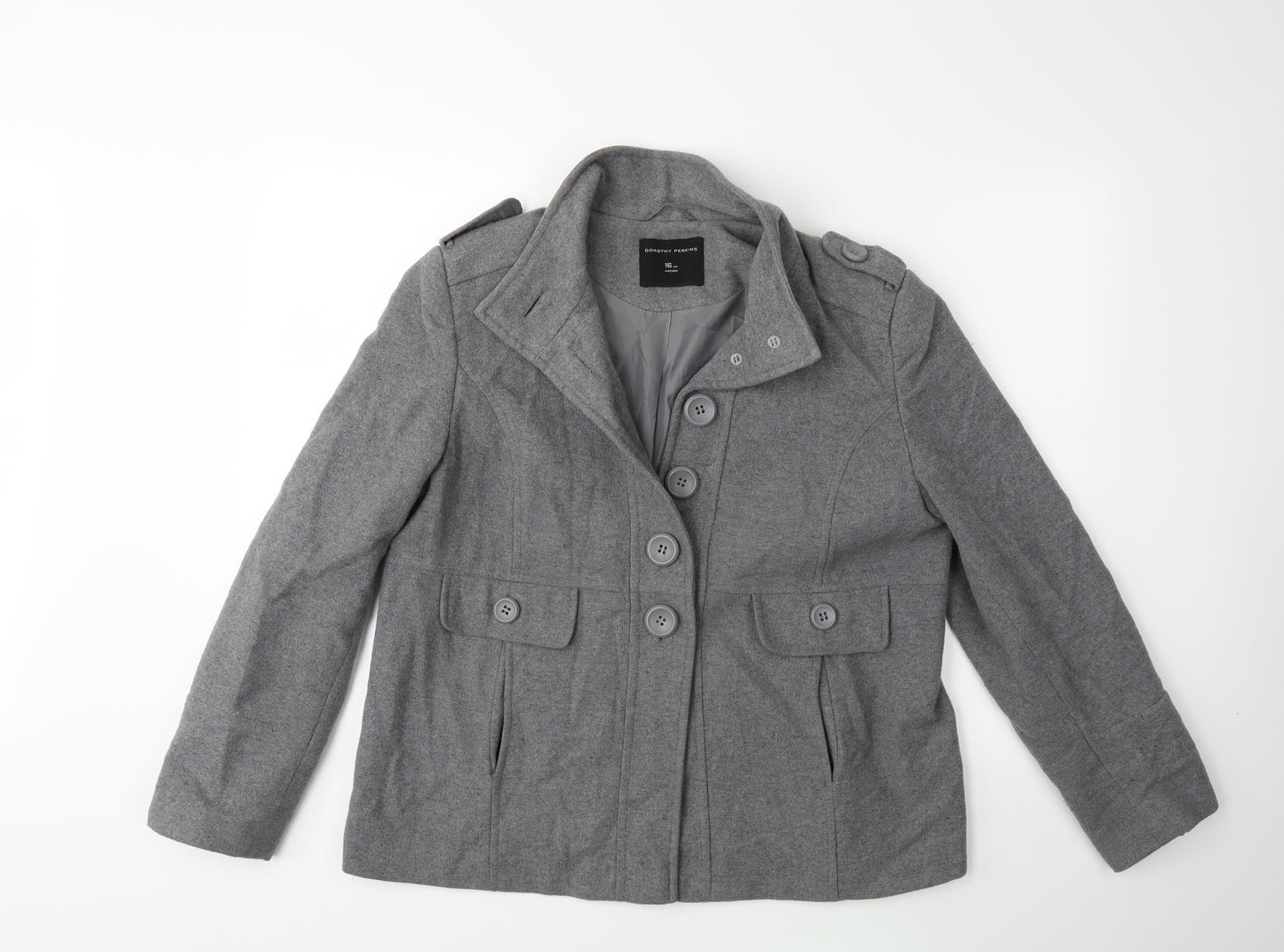 Dorothy Perkins Womens Grey   Jacket Coat Size 16