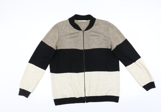 Front view of George men’s black full zip jumper