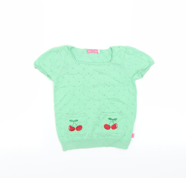 BM Girls Green Pullover Jumper Size 4-5 Years