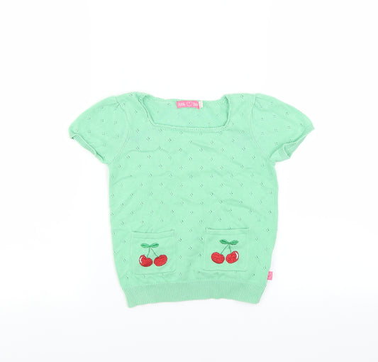 BM Girls Green   Pullover Jumper Size 4-5 Years