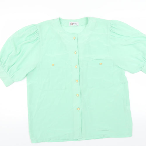 Bianca Womens Green   Basic Blouse Size 12