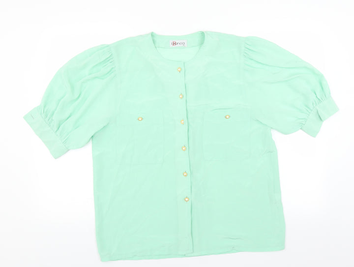 Bianca Womens Green   Basic Blouse Size 12