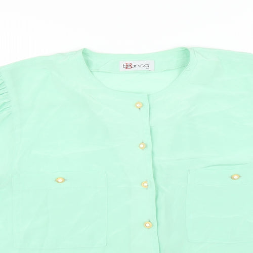 Bianca Womens Green   Basic Blouse Size 12