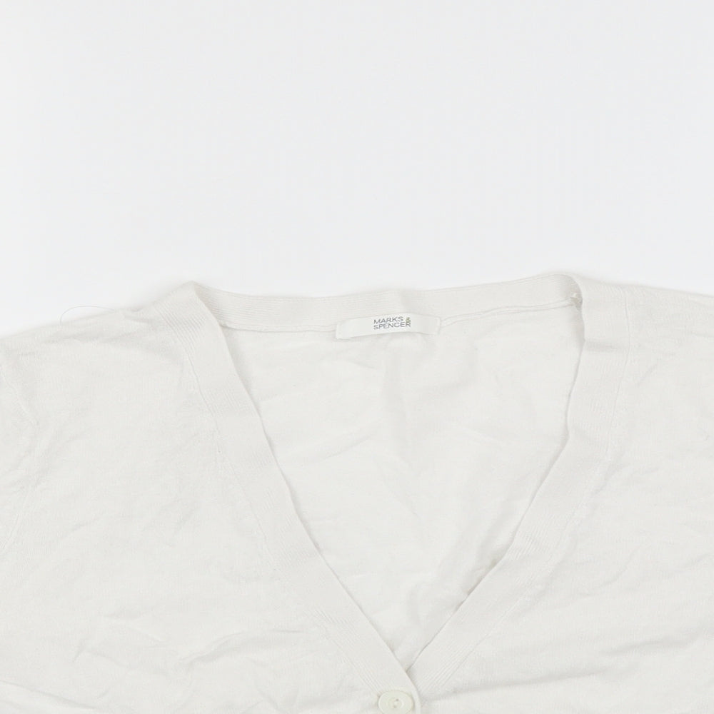 Marks and Spencer Womens White   Shrug Jumper Size 14