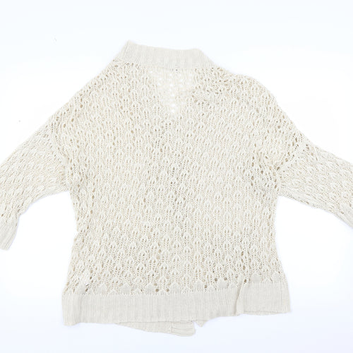 Internacionale Womens Beige   Cardigan Jumper Size 16  - Open knit