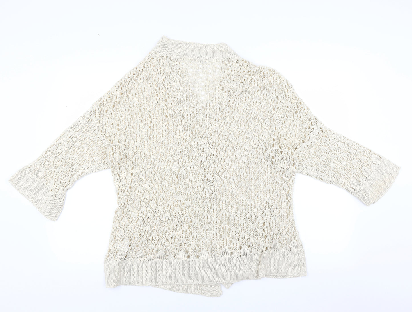 Internacionale Womens Beige   Cardigan Jumper Size 16  - Open knit