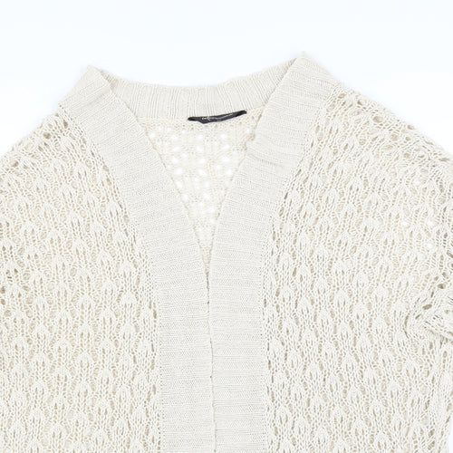 Internacionale Womens Beige   Cardigan Jumper Size 16  - Open knit
