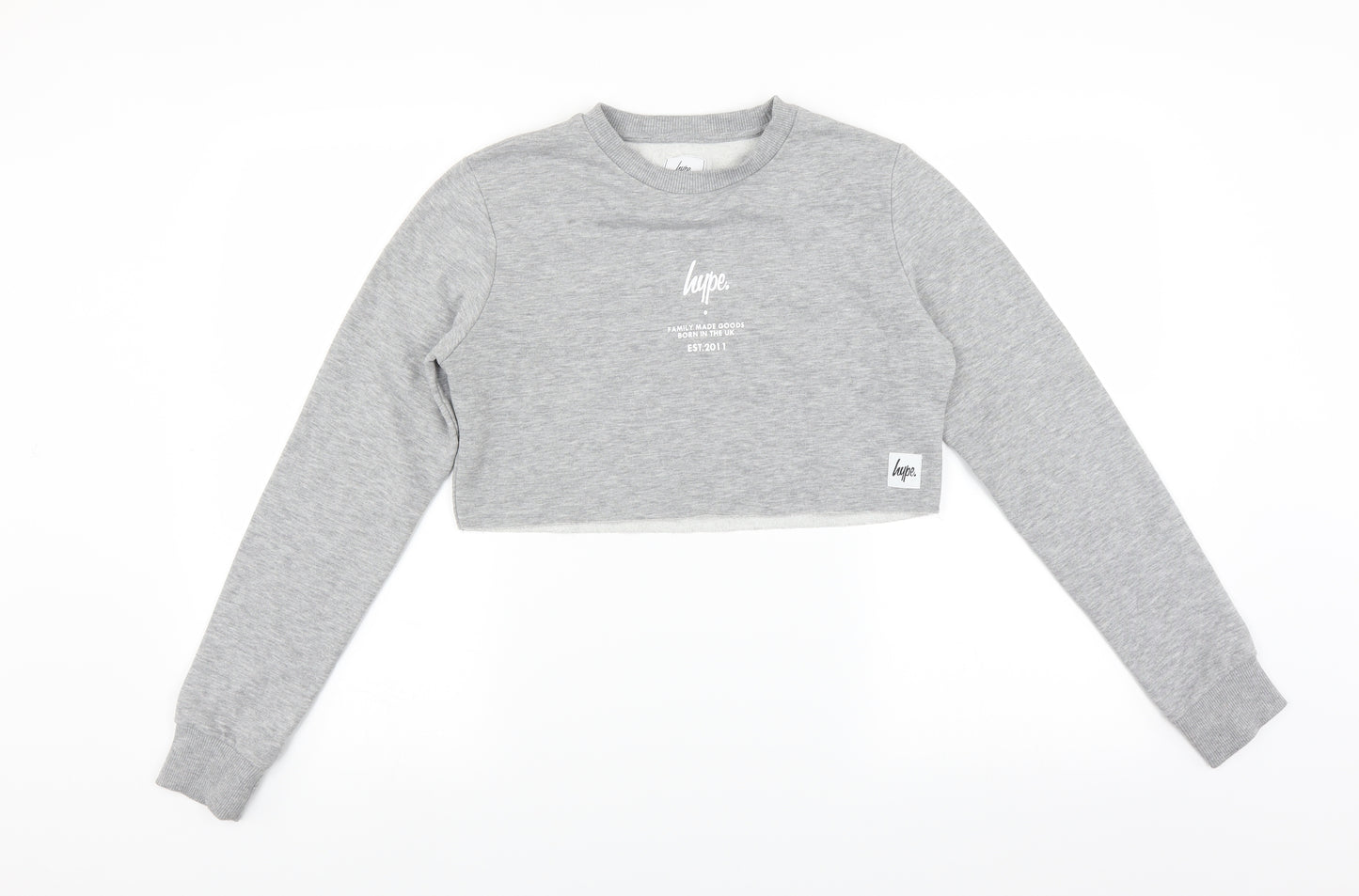 Hype Womens Grey   Pullover Sweatshirt Size 6  - Cropped