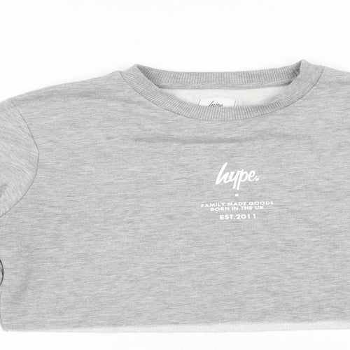 Hype Womens Grey   Pullover Sweatshirt Size 6  - Cropped