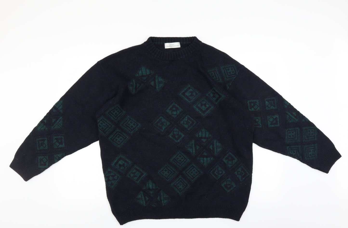 Marks and Spencer Mens Blue   Pullover Jumper Size L