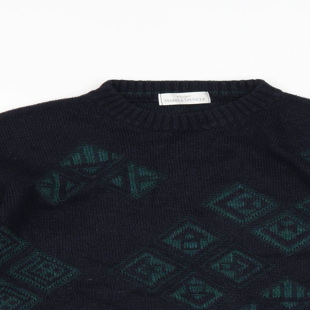 Marks and Spencer Mens Blue   Pullover Jumper Size L