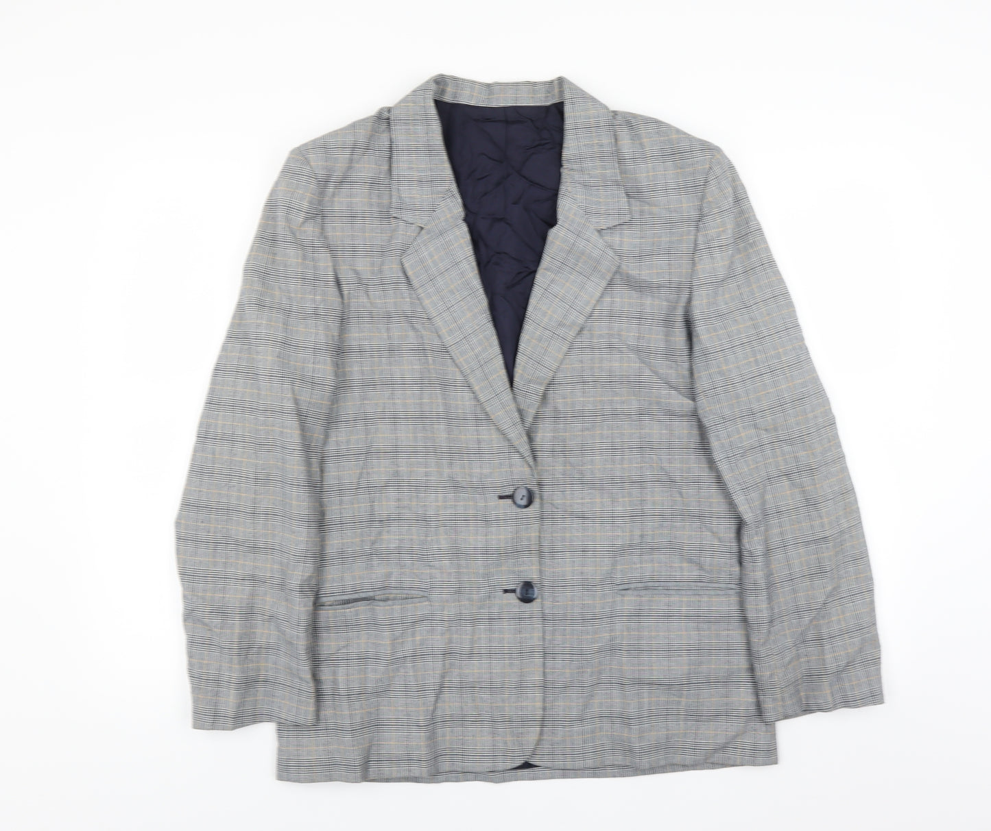 BHS Womens Blue Plaid  Jacket Suit Jacket Size 14