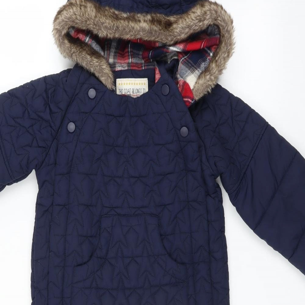 Marks and Spencer Boys Blue   Jacket Coat Size 2-3 Years  - onesie