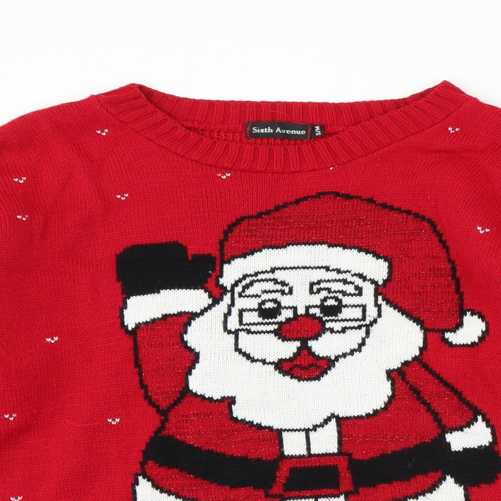 sixth Avenue Womens Red   Pullover Jumper Size S  - Christmas  Jumper