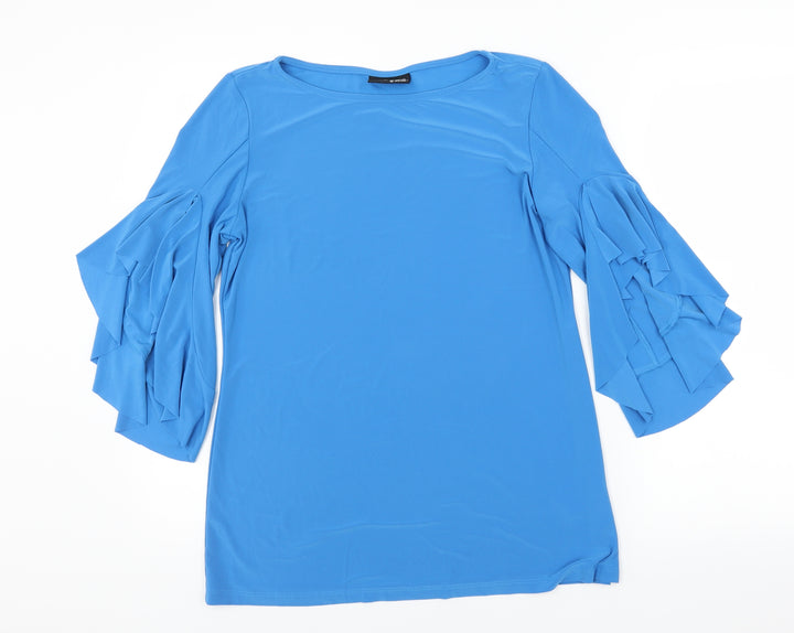 Attitudes Womens Blue Basic Blouse Size M