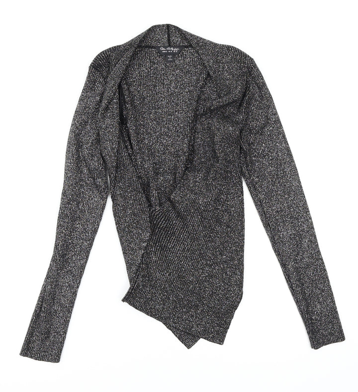 Miss Selfridge Womens Grey Wrap Jumper Size 14