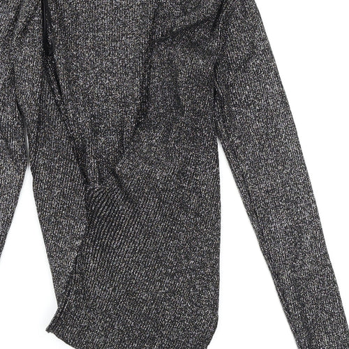 Miss Selfridge Womens Grey   Wrap Jumper Size 14