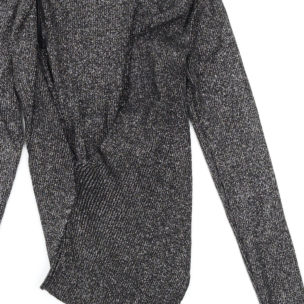 Miss Selfridge Womens Grey   Wrap Jumper Size 14