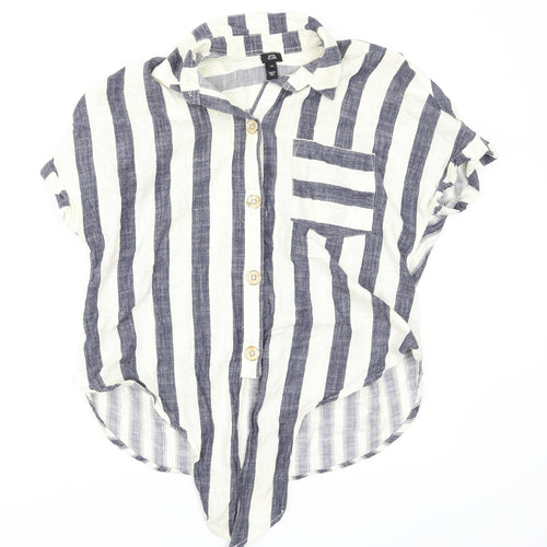 River Island Womens Multicoloured Striped  Basic Button-Up Size 10
