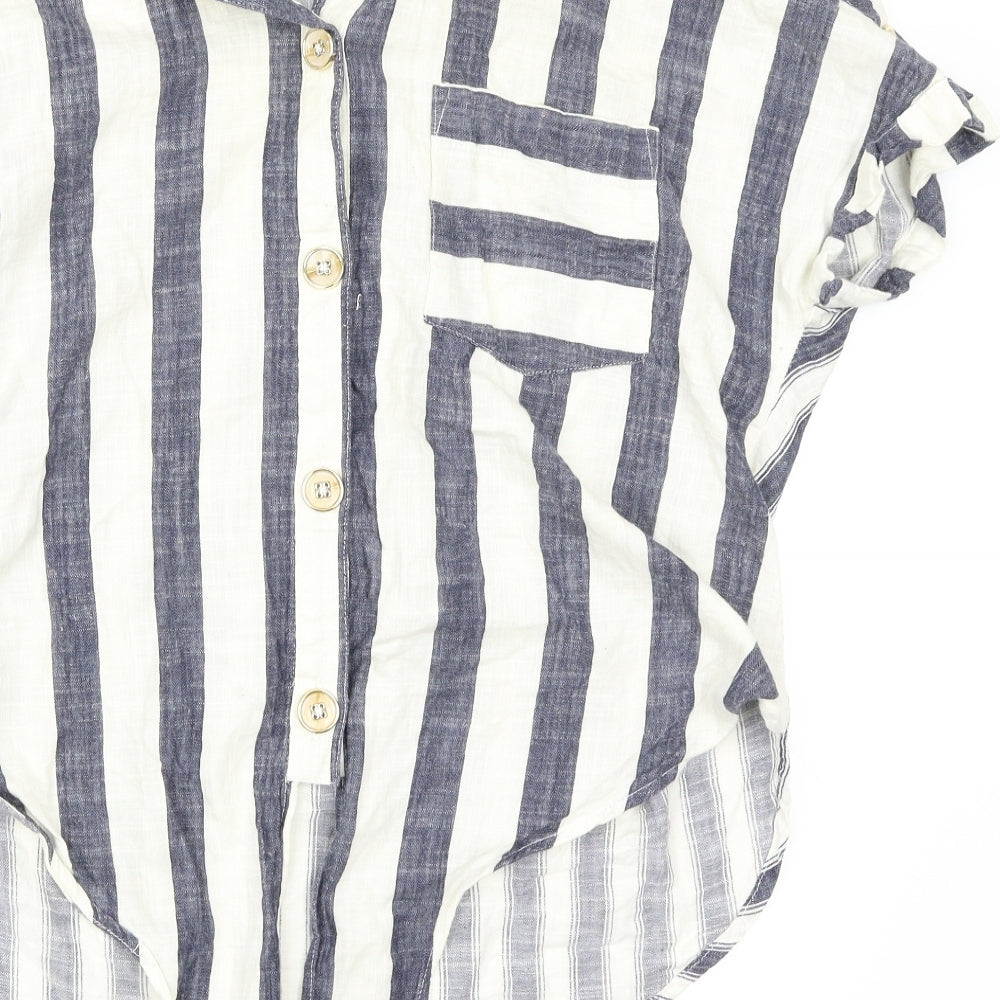 River Island Womens Multicoloured Striped  Basic Button-Up Size 10
