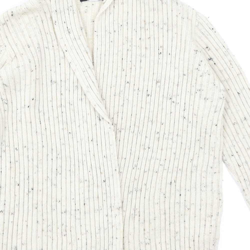 River Island Girls White Herringbone  Cardigan Jumper Size 9-10 Years