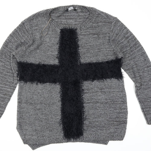 Miss Selfridge Womens Grey   Pullover Jumper Size 10
