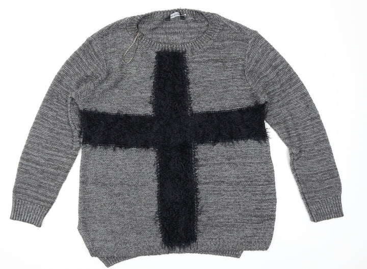 Miss Selfridge Womens Grey   Pullover Jumper Size 10