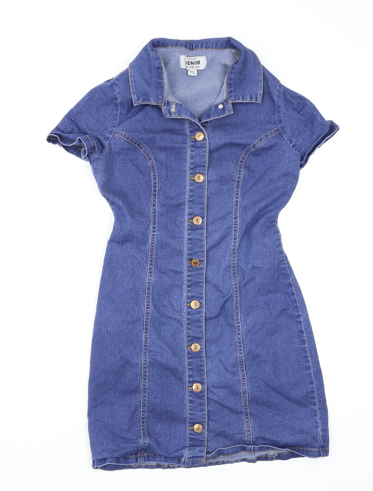 New Look Womens Blue   Pencil Dress  Size 8  - Denim