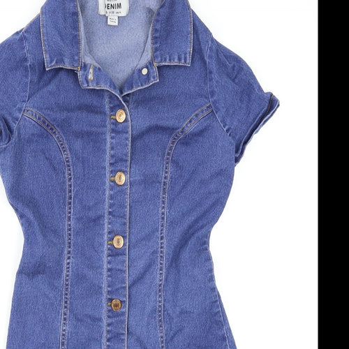 New Look Womens Blue   Pencil Dress  Size 8  - Denim
