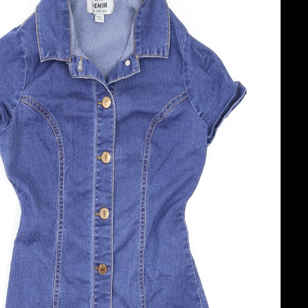 New Look Womens Blue   Pencil Dress  Size 8  - Denim