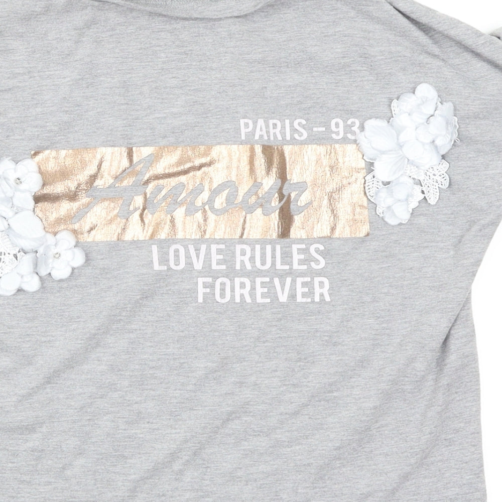 River Island Girls Grey   Basic T-Shirt Size 7-8 Years