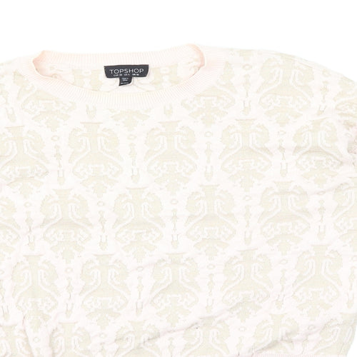 Topshop Womens Pink Floral  Pullover Jumper Size 10