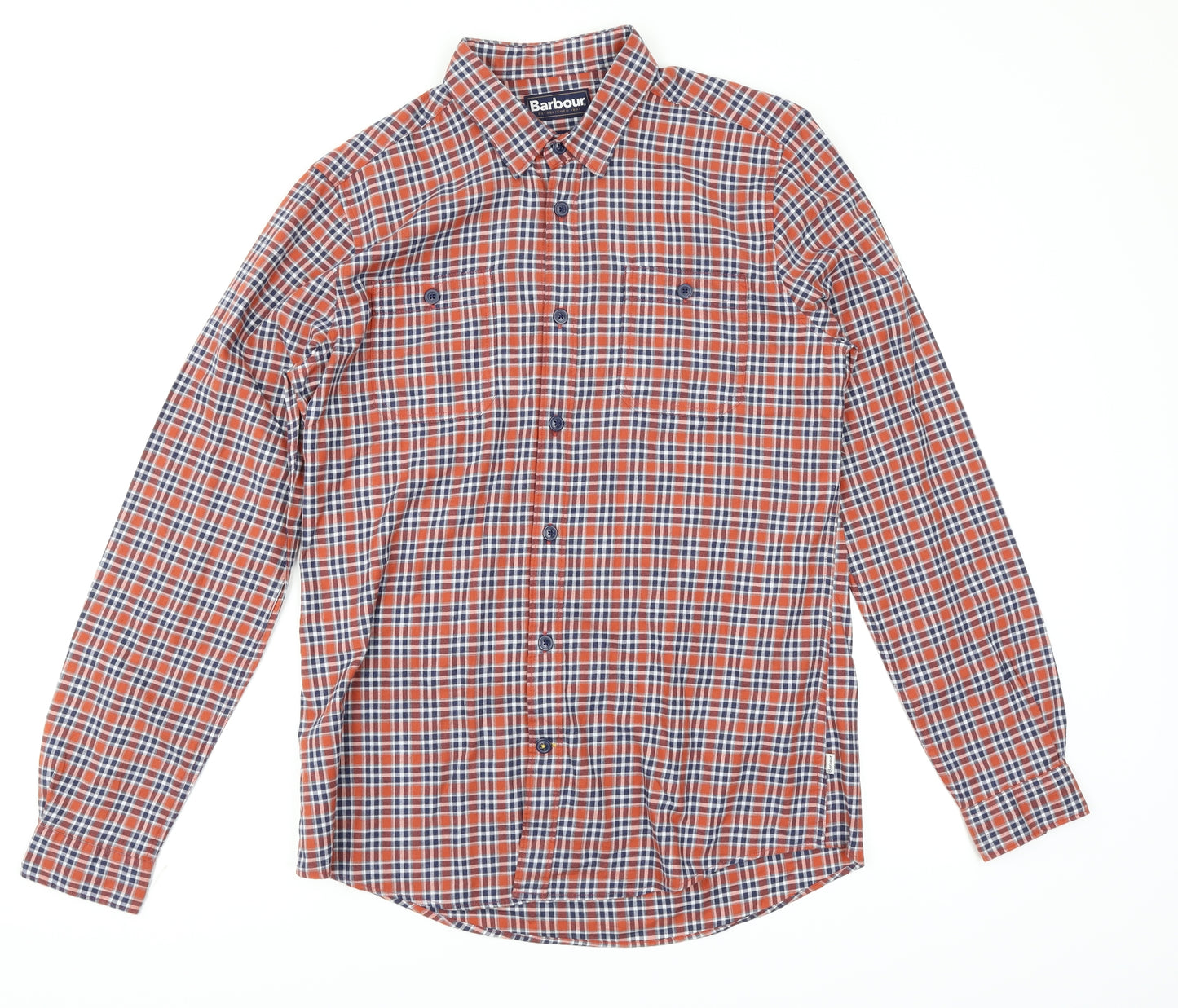 Barbour Mens Red Check   Button-Up Size M