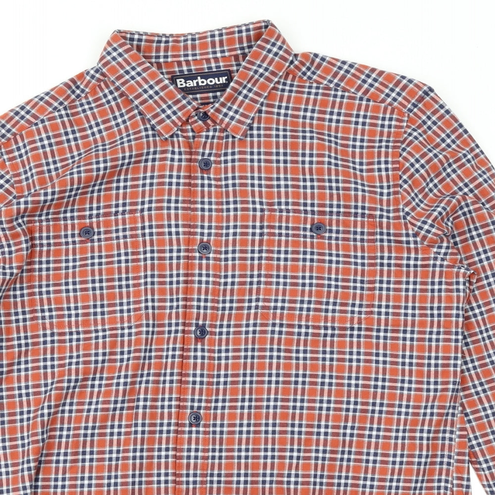Barbour Mens Red Check   Button-Up Size M