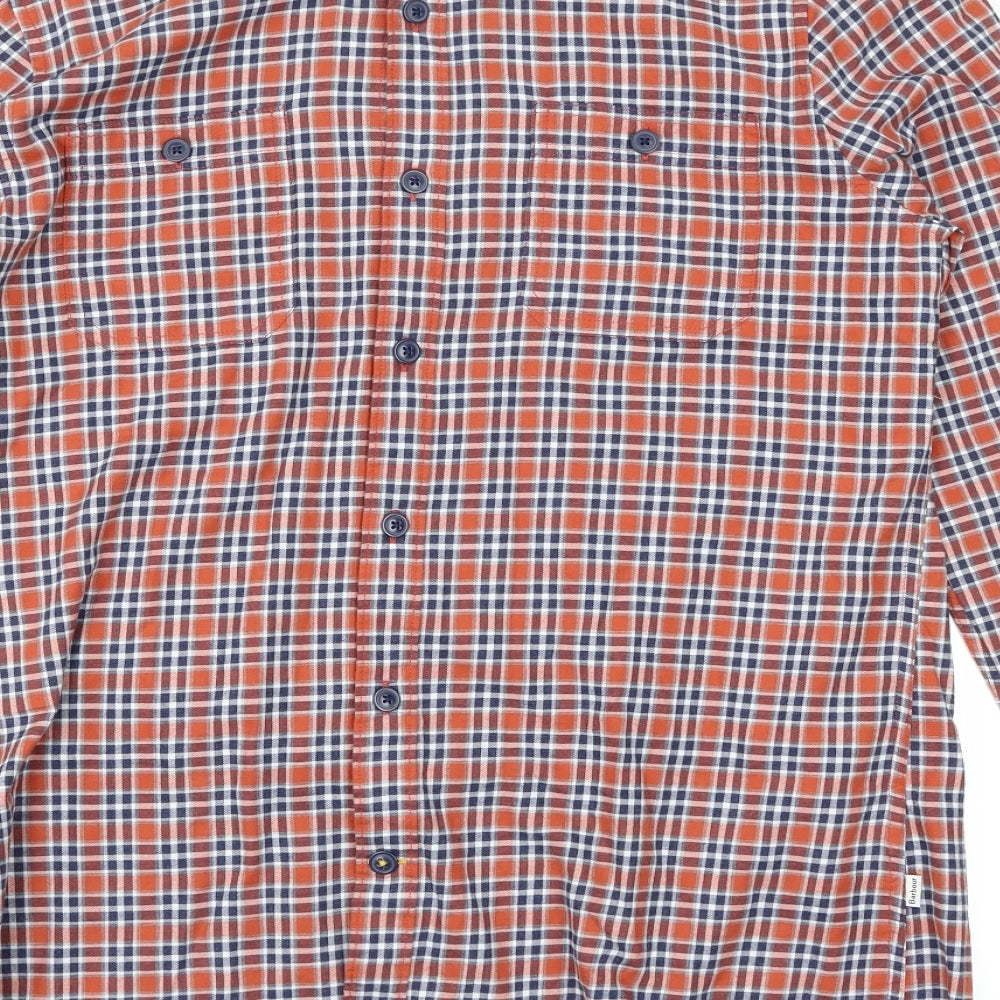 Barbour Mens Red Check   Button-Up Size M