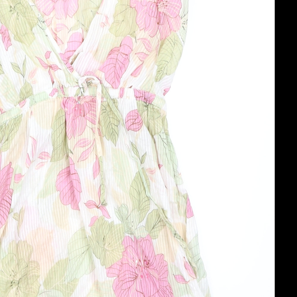 New Look Womens Multicoloured Floral  Wrap Blouse Size 10