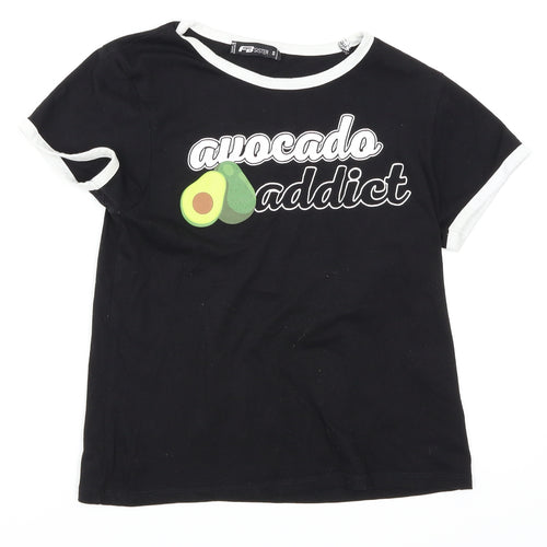 FB Sister Womens Black   Basic T-Shirt Size 6